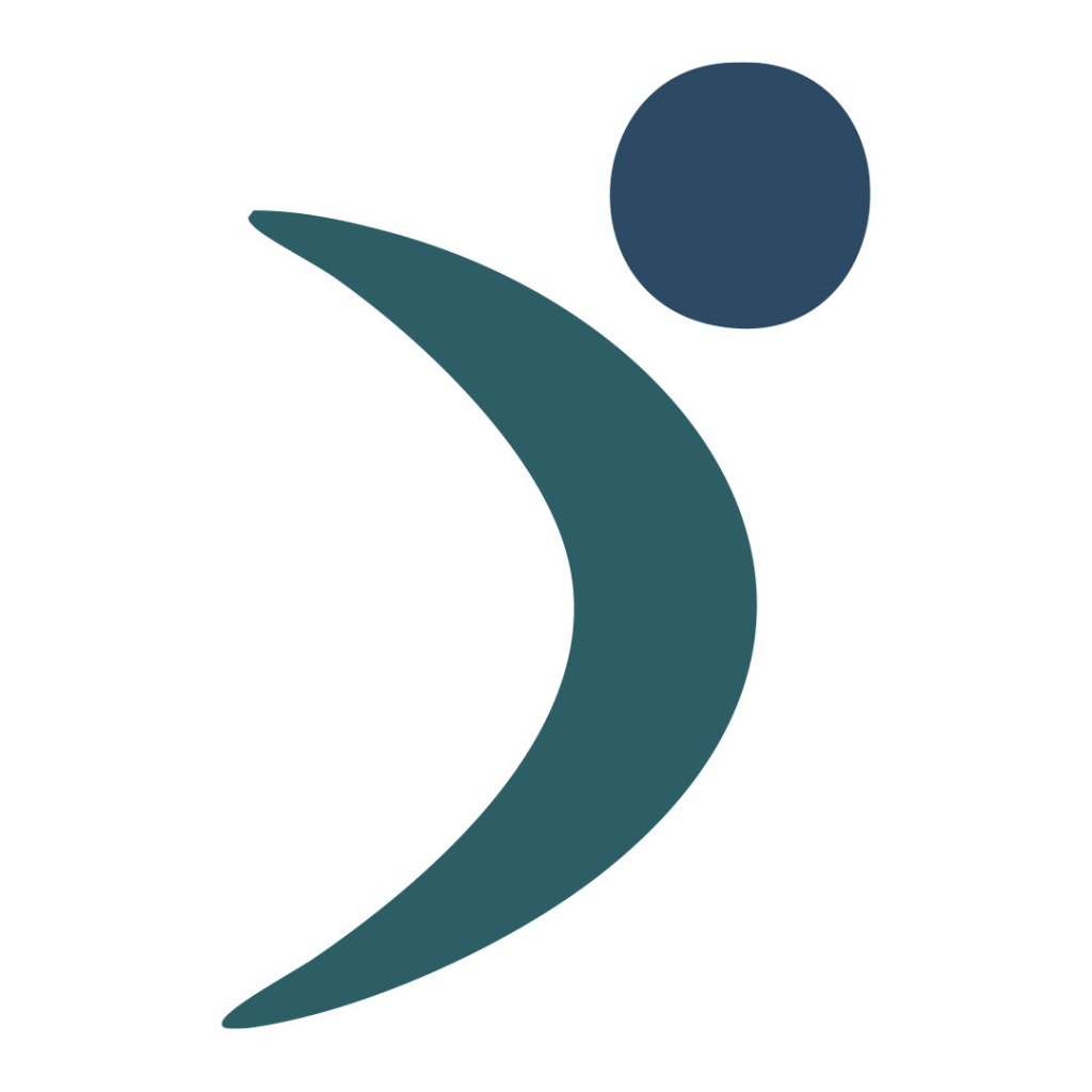 Un logo simbolico di un giocatore di pallavolo.